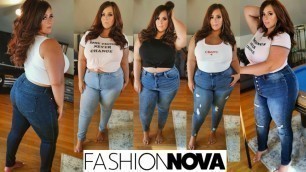 'Fashion Nova Curve DENIM Try on + Haul [Back to School 2019] Plus-Size Jeans | OLIVIASWORLD95'