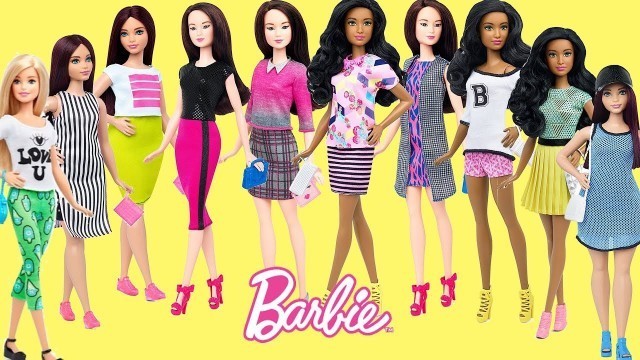 '4 Barbie Fashionistas Dolls Unboxing - Dress up Barbie Dolls, Barbie Dolls Fashion Show'