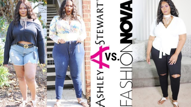 'LA LA ANTHONY JEANS VS FASHION NOVA JEANS | PLUS SIZE TRY ON'