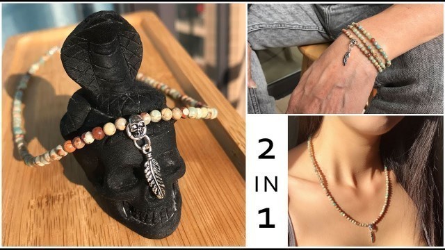 'NEW 2 IN 1 STYLE | BOHO PROTECTION SKULL BRACELET NECKLACE | HANDMADE FASHION JEWELRY'