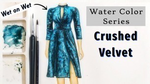 'Crushed Velvet | Water Color Series | Fashion illustration'