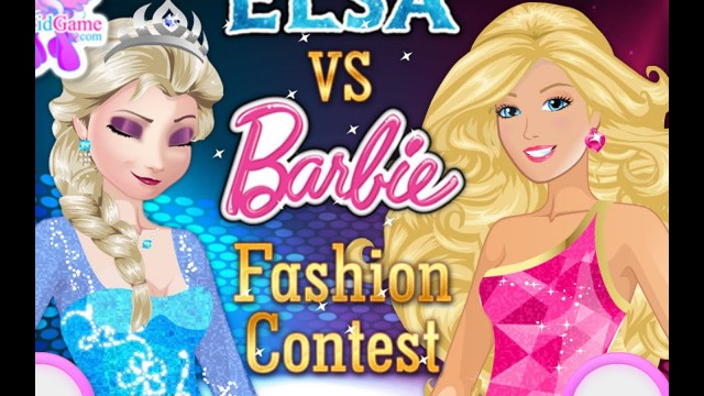 'Princess Frozen Disney Elsa vs Barbie Fashion Contest - Dress up games'