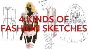 '4 Kinds of Fashion Design Sketching'