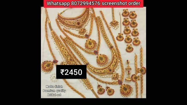 'Affordable cost jewel sets |Sangeetha fashions wedding jewels|Online shopping |whatsapp order'