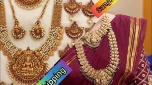 'Wholesale price jewel for sale|Temple Bridal jewel set|Sangeetha fashions|Free shipping|Whatsp order'