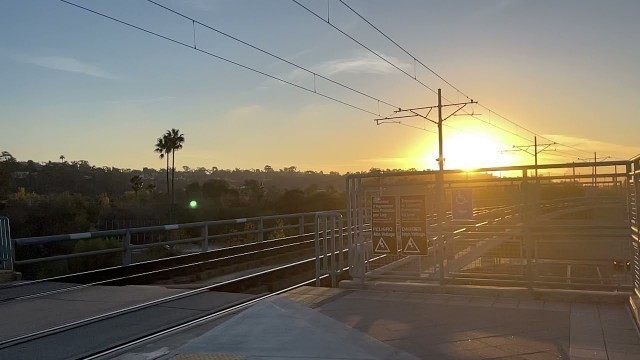 'View of Sunset @ Fashion Valley Transit Center, street food nearby - Nov 17, 2021.'