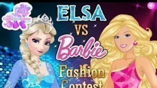 'Princess Elsa Vs Barbie Fashion Contest - Girl Games 2015'