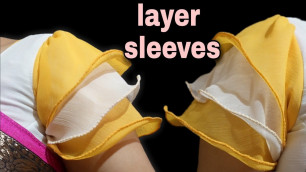 'Layer sleeves cutting and stitching | full flair umbrella sleeves | 3 layer bell sleeves'