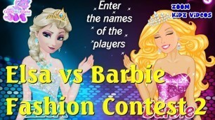 'Elsa vs Barbie Fashion Contest - Disney Princess Elsa and Barbie Dress Up Game'