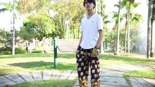 'LOUNGE BOHO PANTS Mens Dark Blue Harem Pants'