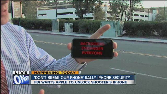 'Pro-Apple rally in Mission Valley Tuesday'