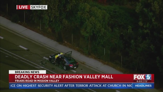 'Person Killed In Crash Near Fashion Valley Mall'