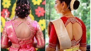 'Top Beautiful Pattu Saree Embroidery blouse Designs // Jewel Fashion Blouse Designs'