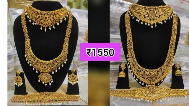 'Semi bridal jewel set @999 |Free shipping|Sangeetha fashions|whatsapp order..