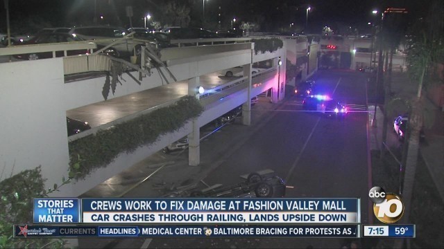 'Crews work to fix damage at Fashion Valley Mall'