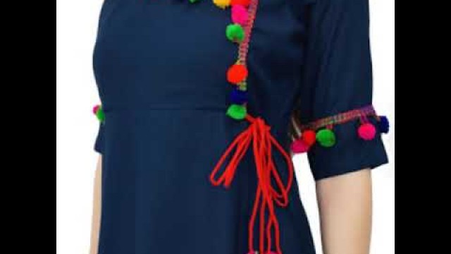 'latest pom pom suit kurta designs 2017 | pom pom kurtis stylist |pom pom style kurtas'