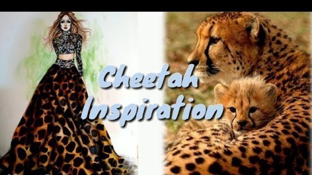 'Fashion illustration tutorial : how to paint cheetah print | create stone marble | Inspired fashion.'