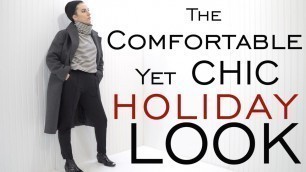 '90 Second HOLIDAY Outfit: CHIC yet COMFORTABLE / Edgy Winter Style / Everlane / Emily Wheatley'