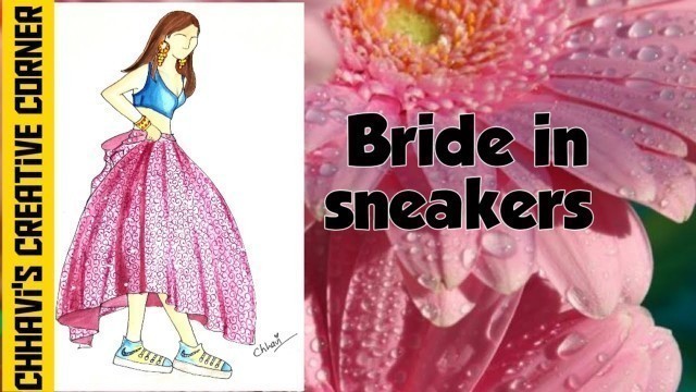 'bride in sneakers || how to || fashion illustration'