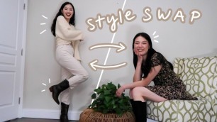 'KOREAN FASHION STYLE SWAP with hana lee! aka hana gets me out of my comfort zone'