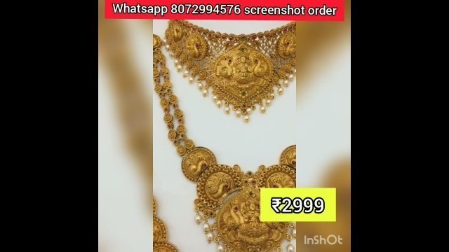 '₹2999 Bridal jewel sets with original vedio Sangeetha fashions|Screenshot and book soon|Free courier'