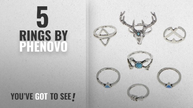 'Top 10 Phenovo Rings [2018]: Phenovo 7Pcs Boho Womens Fashion Antlers Finger Ring Set Party'