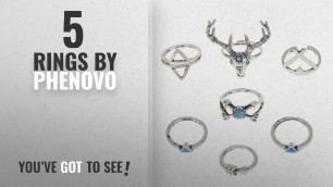 'Top 10 Phenovo Rings [2018]: Phenovo 7Pcs Boho Womens Fashion Antlers Finger Ring Set Party'