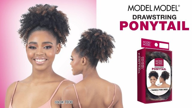 'Model Model Drawstring Ponytail - Twinkle Pom Medium'