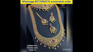 'Sangeetha fashions|Matt finish jewel collection with price |Free shipping |whatsapp order'