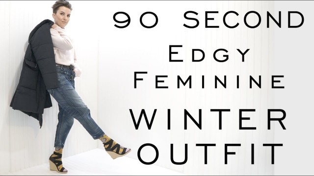 '90 SECOND OUTFIT: COLD WINTER Edgy Feminine Look / Chic / G-Star Raw Jeans / Emily Wheatley'