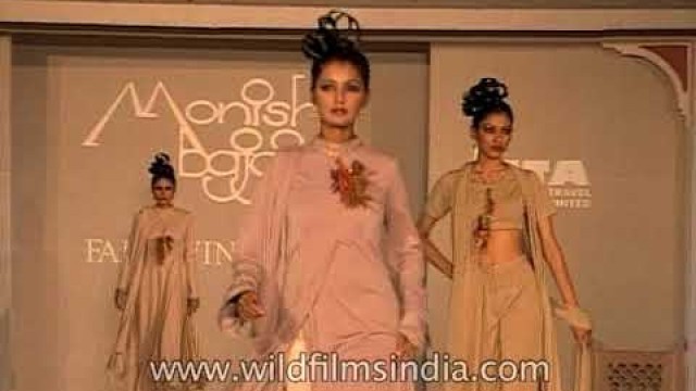 'Monisha Bajaj 1990\'s fashion show, sponsored by olden days\' SITA Travels'