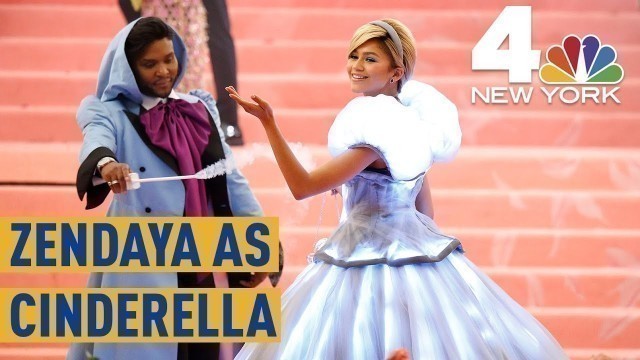 'Met Gala 2019: Zendaya\'s Electric Cinderella Look,  Complete with a Glass Slipper | NBC New York'