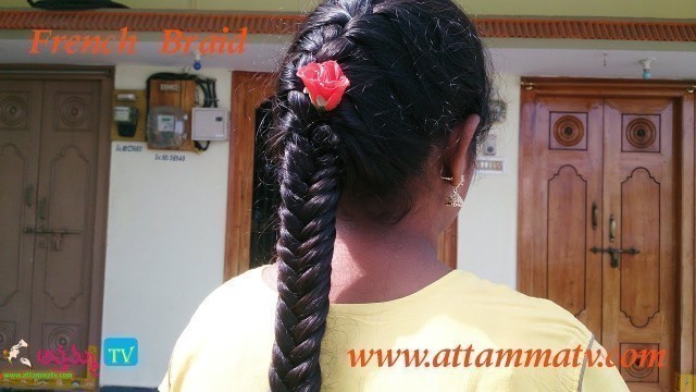 'How to French Braid, Palm Tree Model Hair Styles in Telugu by :: Attamma TV ::'