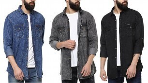 'Urbano Fashion Men\'s Denim Casual Shirt'