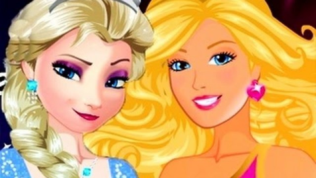 'Queen Elsa Frozen VS  Barbie Fashion Contest Dress Up GAME'