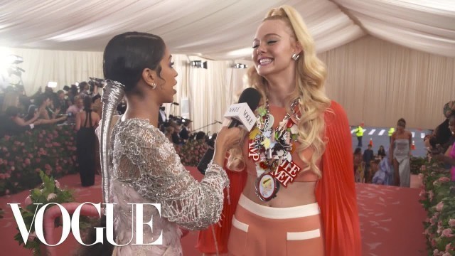 'Elle Fanning on Her Malibu Barbie Met Gala Look | Met Gala 2019 With Liza Koshy | Vogue'