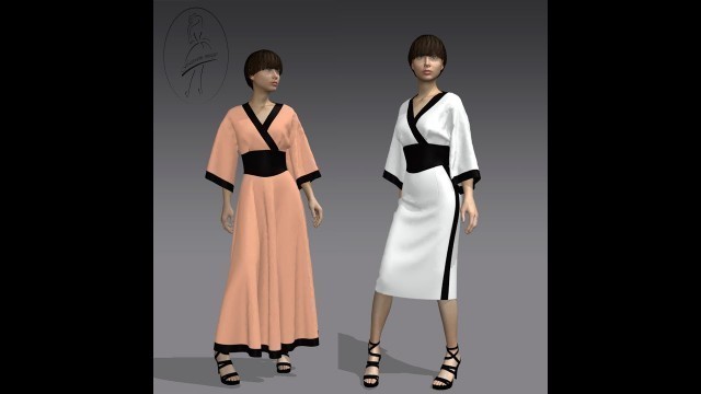 'Kimono Style Dress PDF Sewing pattern'