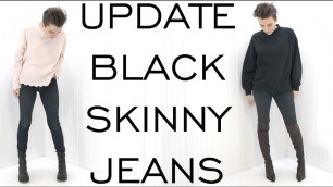 'UPDATE BLACK SKINNY JEANS with these EASY HACKS / Edgy Minimalist Style / Emily Wheatley'