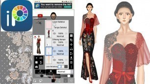 'Desain baju kebaya di ibis paint x || digital fashion illustration'