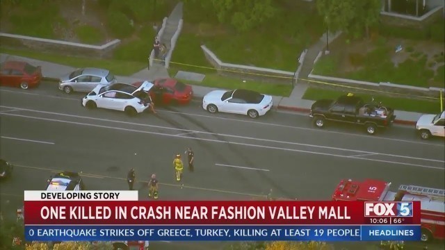 '1 Dead, 1 Hurt In Crash Near Fashion Valley Mall'