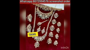 'Stone bridal jewel|Matt finish necklace|Sangeetha fashions|whatsapp order|All india free shipping'