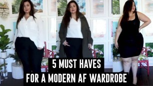 '5 PLUS SIZE Wardrobe Essentials for EDGY MODERN Style | PLUS SIZE TRY ON | Sometimes Glam'