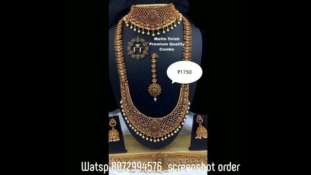 'Bridel full jewel set collections// Sangeetha fashions// whatsApp to order // online shopping 